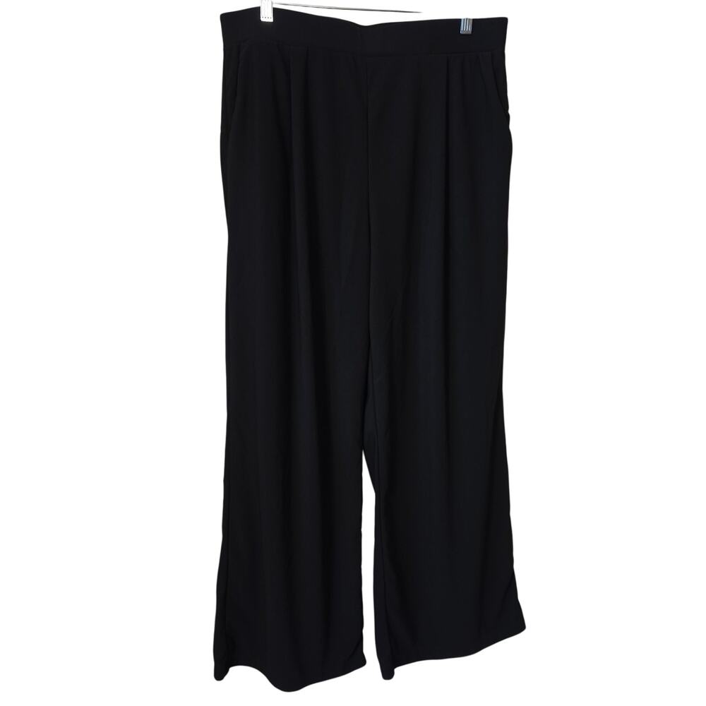 Halara Wide Leg Pants Women's XL Black High Waisted Pleated Athleisure Office